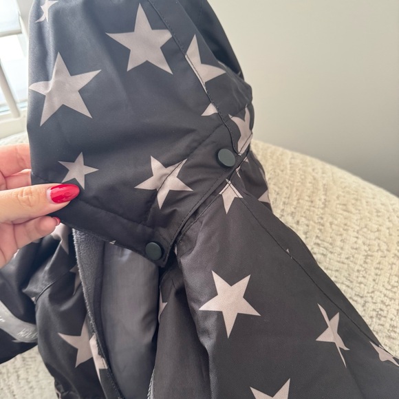 Hulabalu Kids 2-3Y Snowsuit Black Gray Stars Like New with Hood - Picture 7 of 8